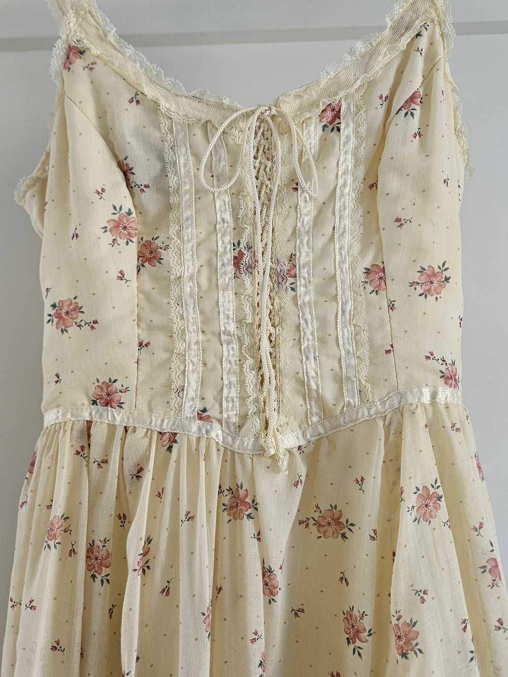Vtg 70s Shamash & Yofi Prairie Maxi Dress - Gunne Sax Style Size 11 Cottagecore - Picture 5 of 14